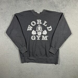 Vintage World Gym Venice California Gray Sweatshirt Men's Large #3045